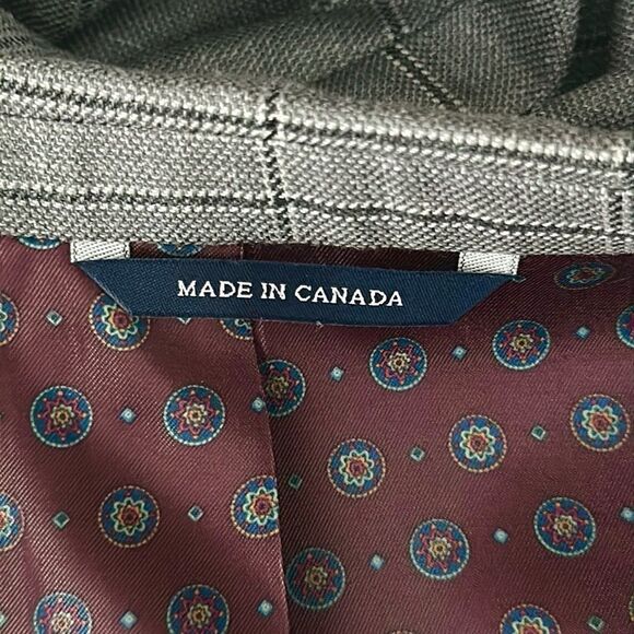 Ralph Lauren Gray Suit Jacket Blazer Gray Plaid Wool Silk Linen Blend 42L - Picture 11 of 16